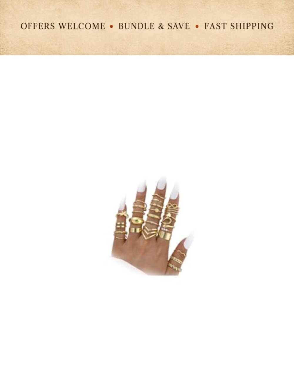 25 Pc Stackable Rings Set for Women Alloy Hypoallergenic Jewelry